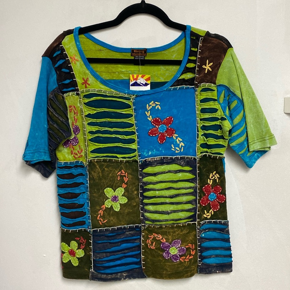 NEW! Rising International colorful boho top. Large & XXL available!